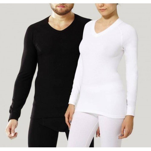 FAI UNISEX UPPER V-NECK THERMAL WHITE TRIM